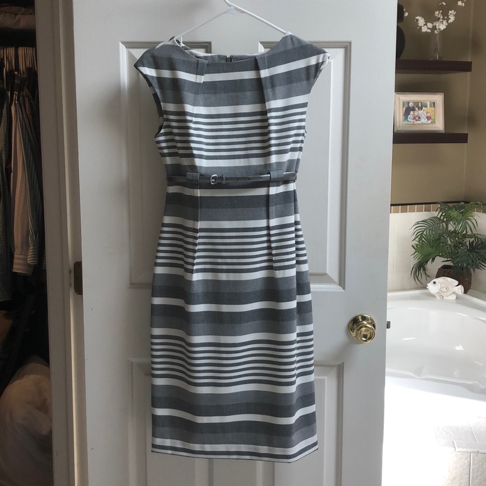 EUC Like New Gray Striped Calvin Klein Dress